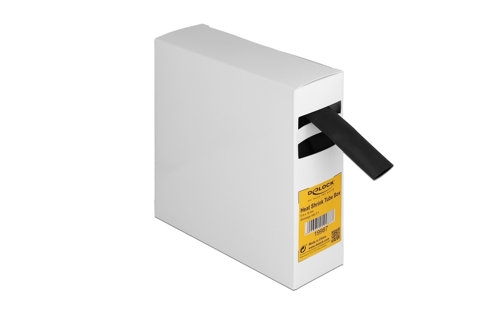 Delock Gaine thermorétractable Boîte avec colle intérieure, 5 m x 15 mm