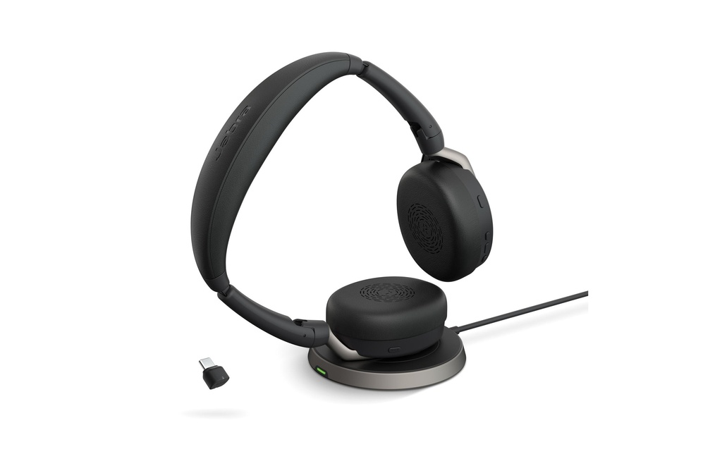Jabra Casque avec micro Evolve2 65 Flex Duo MS, USB-C, station de chargement incluse