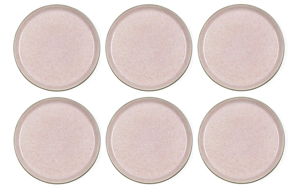 Bitz Assiettes pour le petit-déjeuner et à dessert  Ø 21 cm, 6 Pièce/s, Gris/Rose