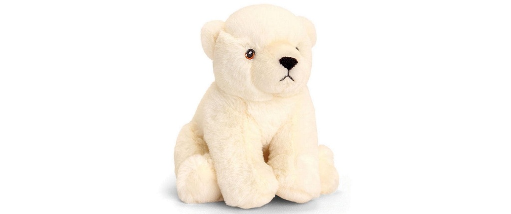Keeleco Animal en peluche Ours polaire 18 cm