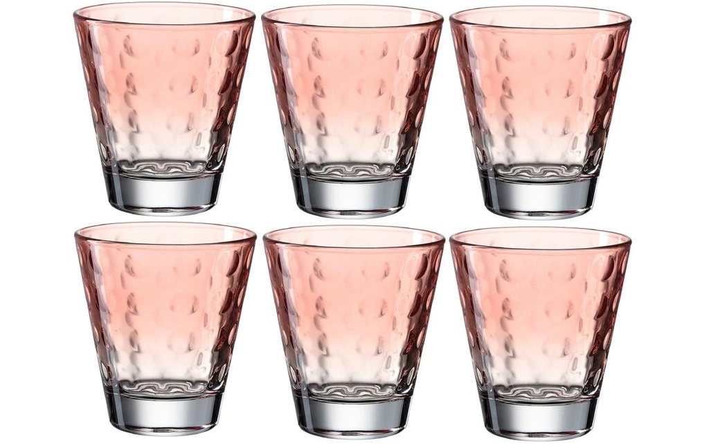 LEONARDO Verre Optic Pastell 215 ml, 6 Pièce/s, Rouge