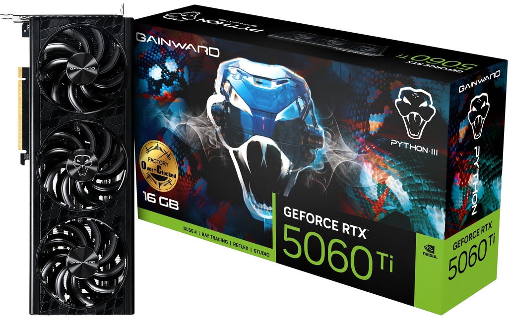 Gainward Carte graphique GeForce RTX 5060 Ti Python III OC 16 GB