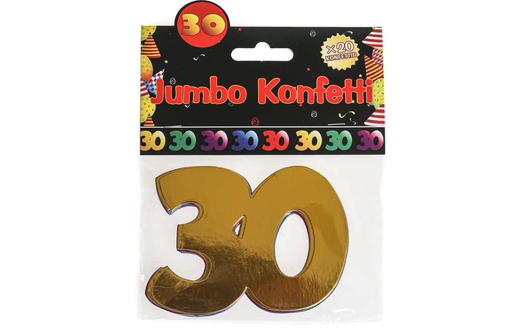 Trendcompany Confetti 30e anniversaire 7.5 x 10 cm, multicolore, 20 pièces