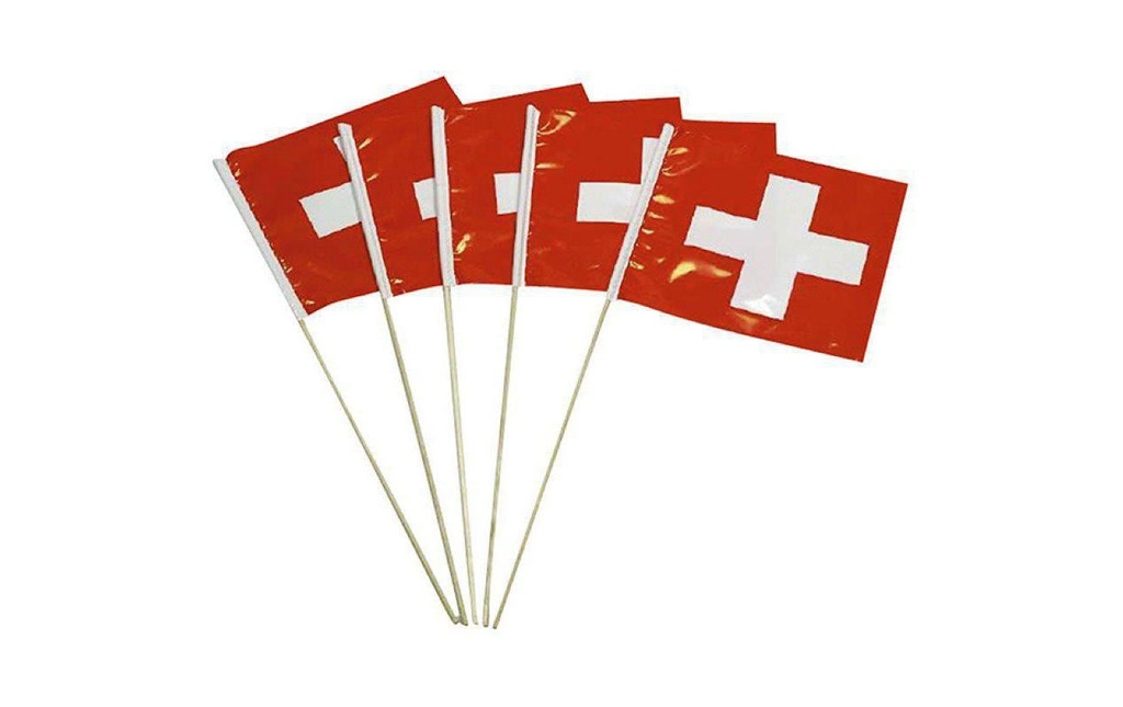 Haushaltsware Drapeaux de fête Croix suisse, paquet de 5
