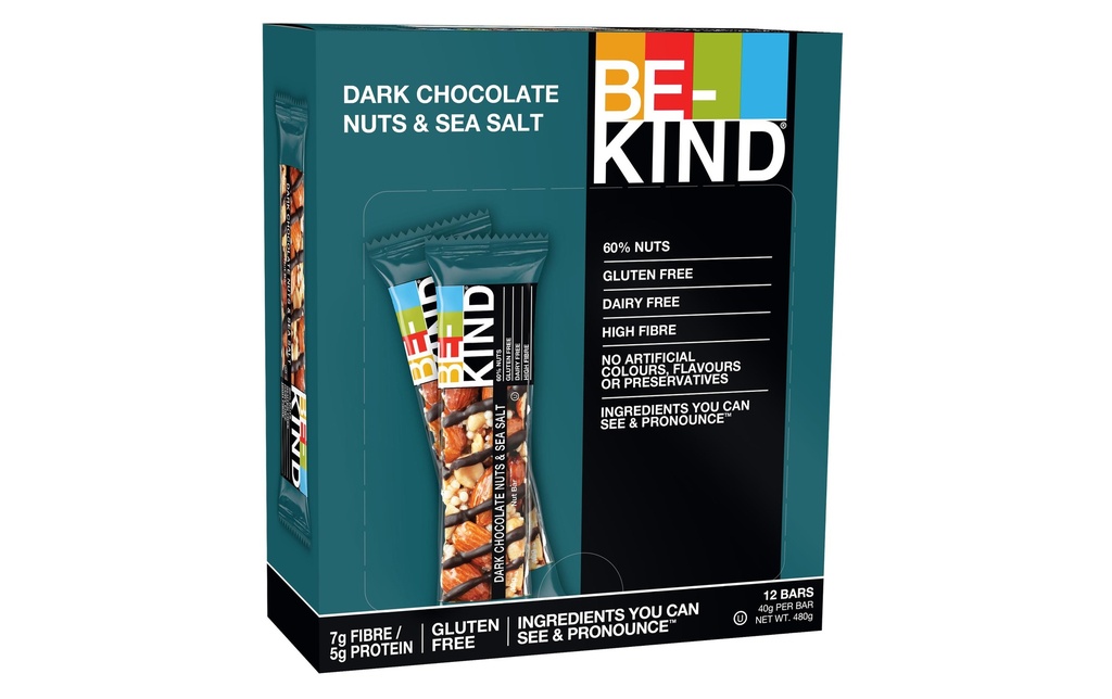 BE-KIND Barre Dark Chocolate Nuts & Sea Salt 12 x 40 g