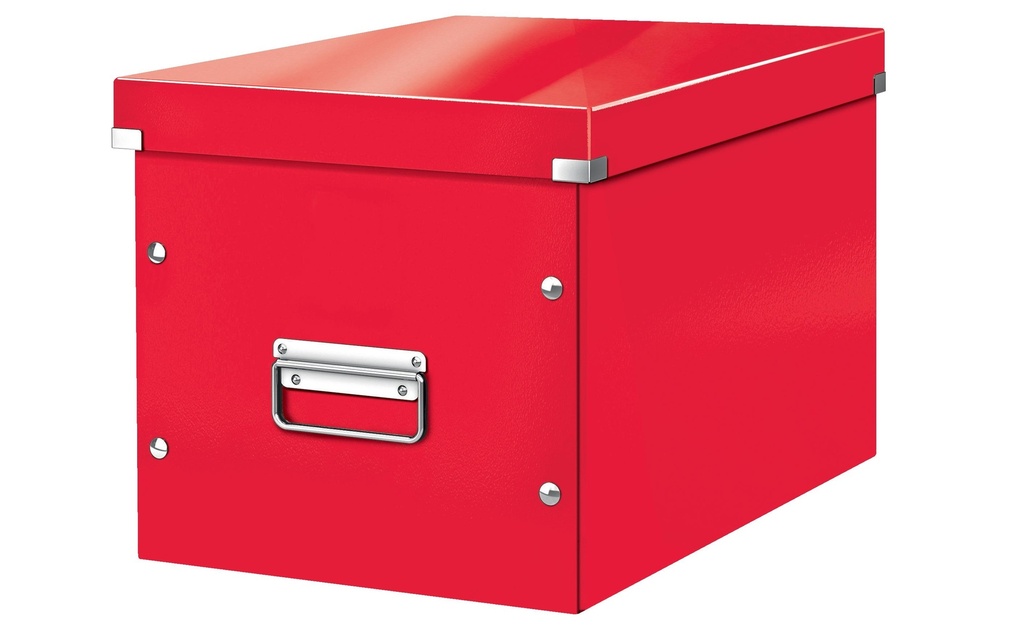 Leitz Boîte d’archivage WOW Cube L, rouge métallique