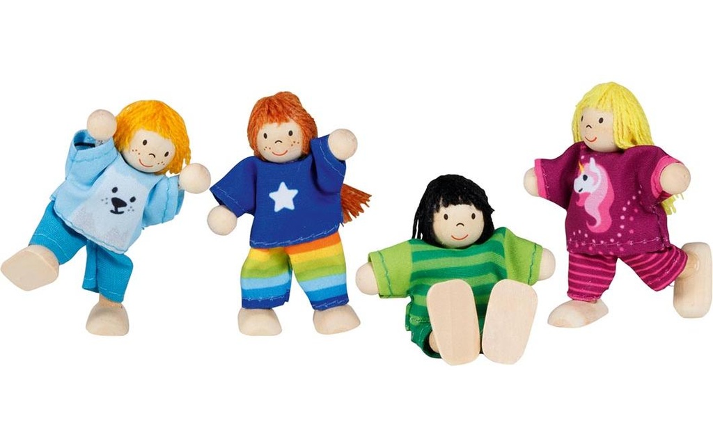 Goki Poupée articulée Clique des enfants 4 pièces