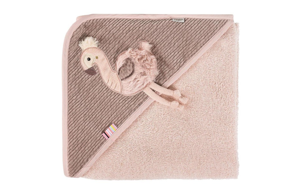 fehn Cape de bain flamant rose Rose