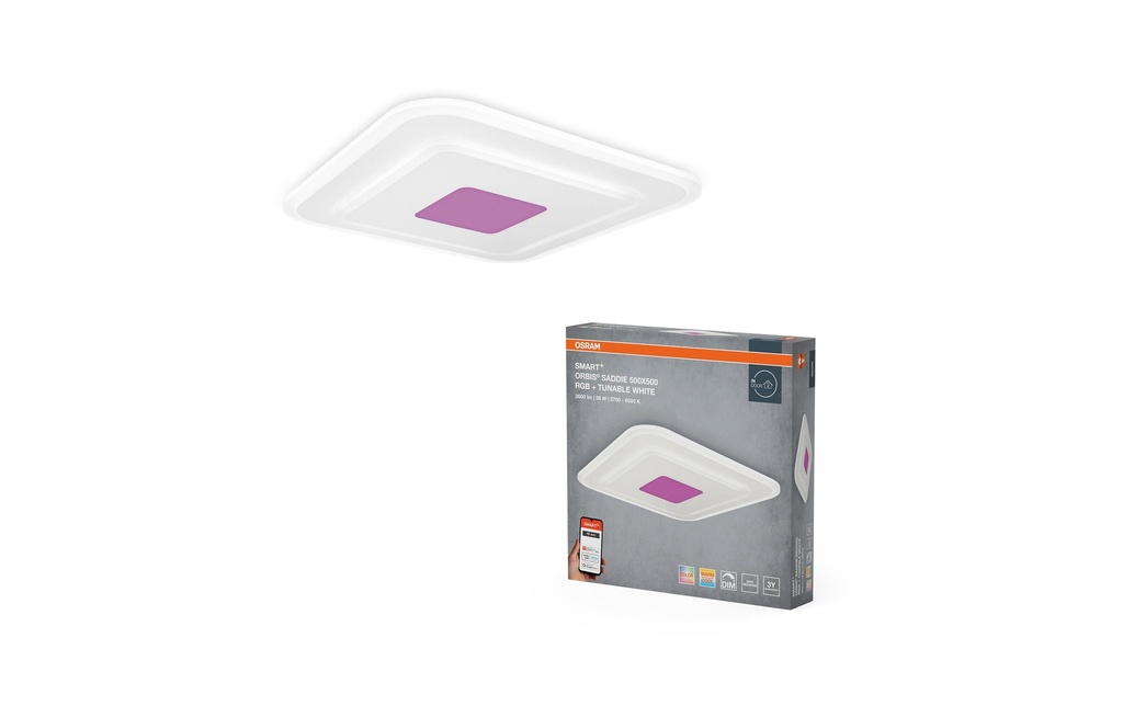 OSRAM Plafonnier SMART+ Wifi Orbis Saddie 500 x 500 mm, RGBW