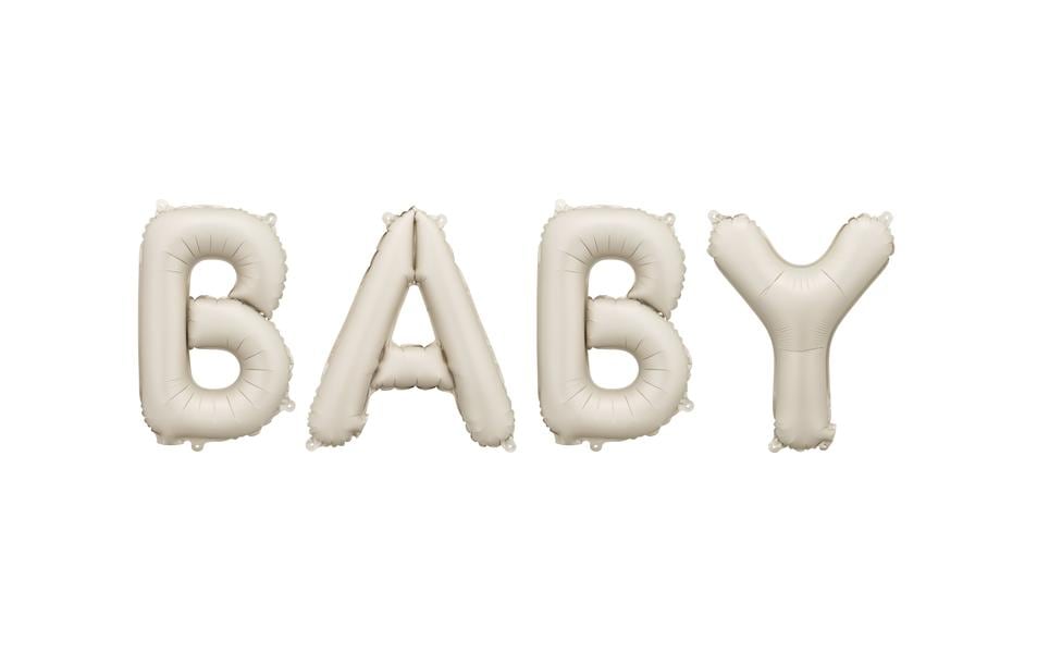 Partydeco Ballon en aluminium Bébé Beige, 90 x 35 cm, 1 pièce