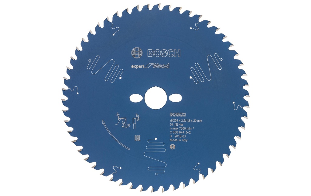 Bosch Professional Lame de scie circulaire Expert for Wood 254 x 30 x 2.6 mm, Z 54