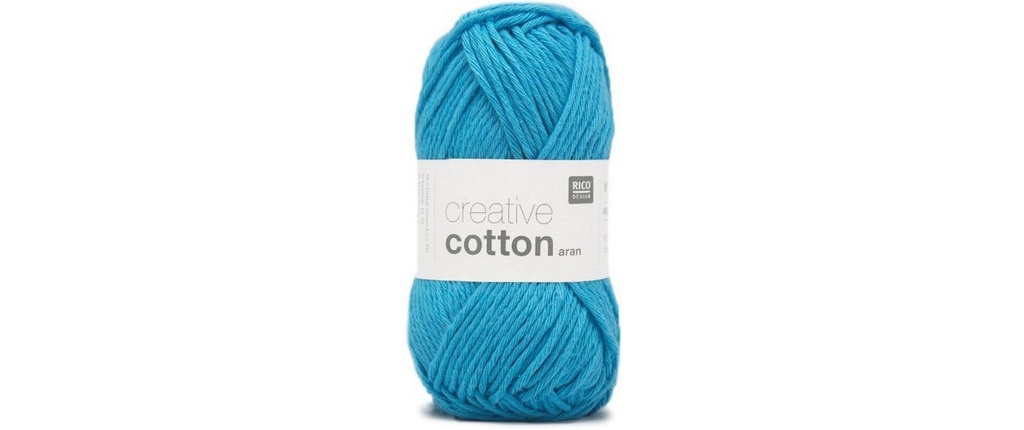 Rico Design Laine Creative Cotton Aran 50 g, bleu ciel