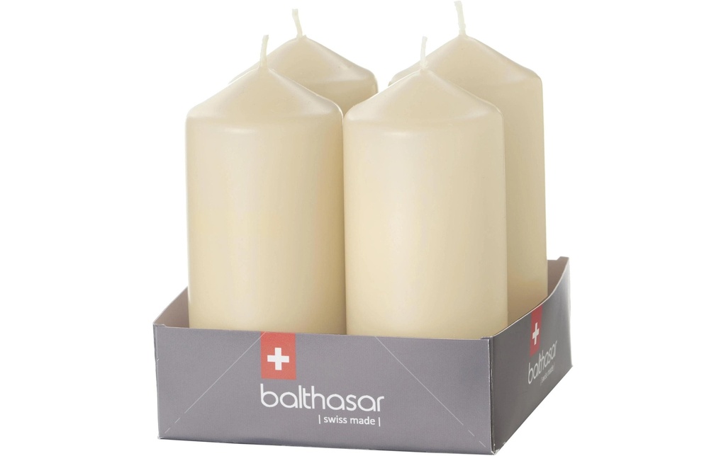 balthasar Bougie cylindrique Ecru, 4 pièces