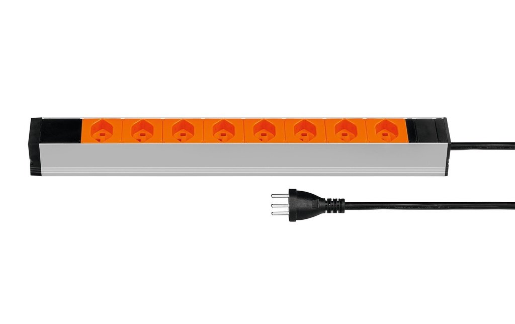 STEFFEN Bloc multiprises 19” 8x T23 Orange, 1U