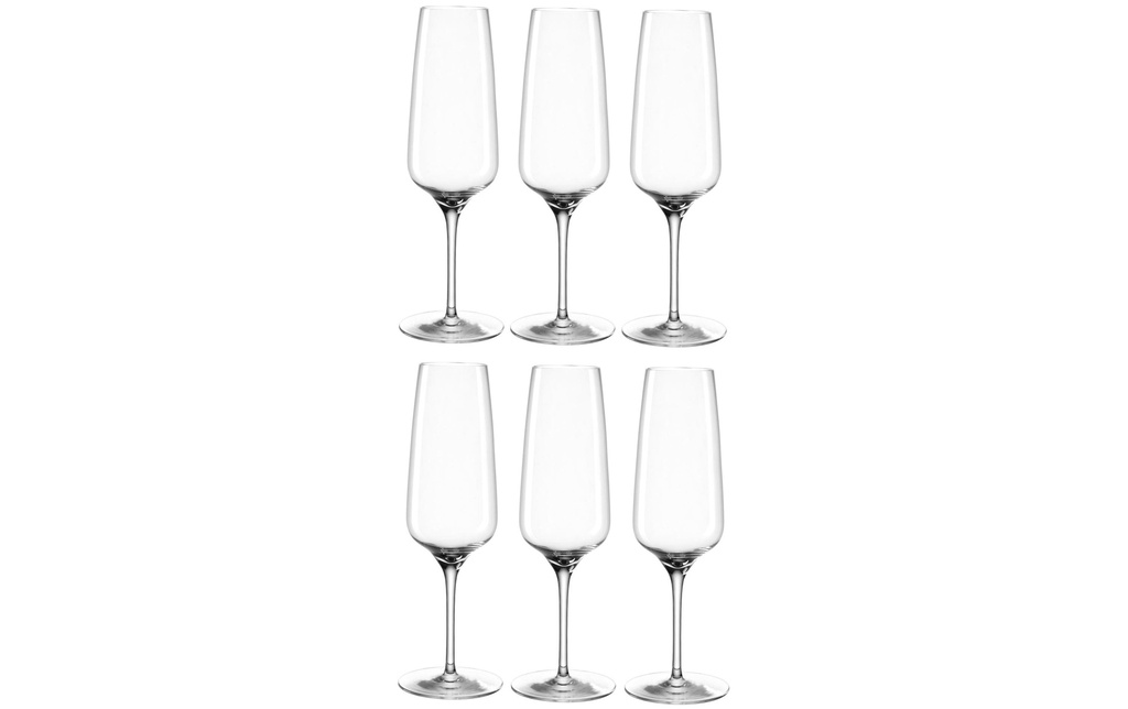 LEONARDO Verre à champagne Cesti 240 ml, 6 Pièce/s, Transparent/Gris