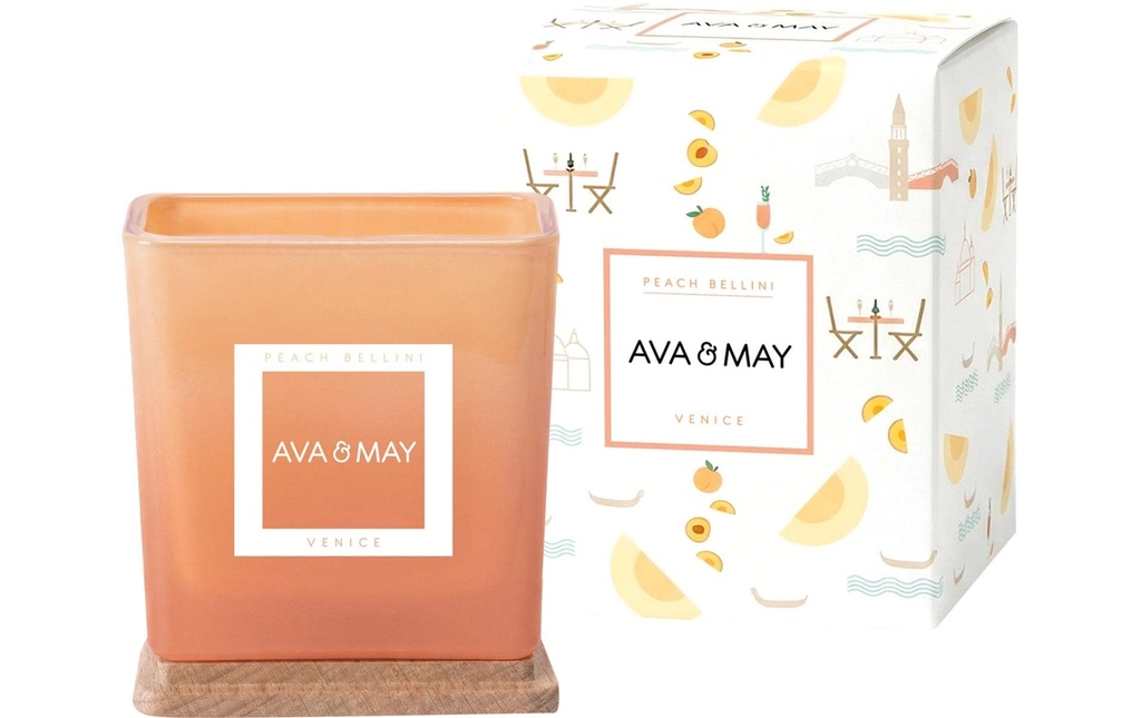 AVA & MAY Bougie parfumée Peach Bellini 200g