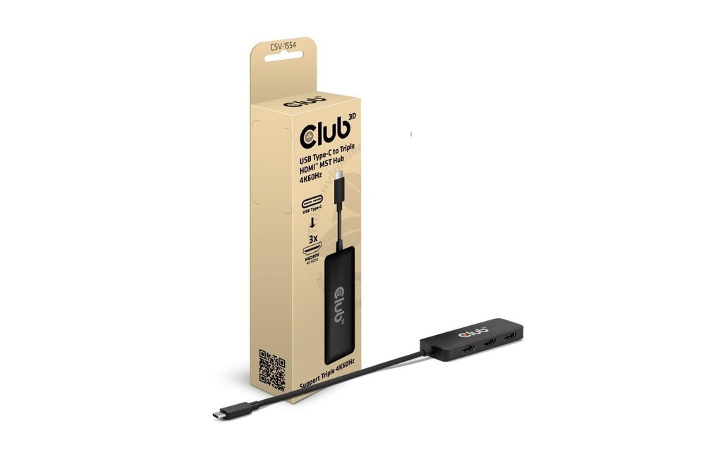 Club 3D Câble adaptateur CSV-1554 MST Hub USB type C - HDMI