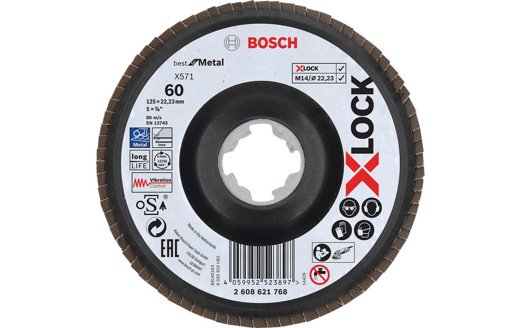 Bosch Professional Disque à lamelles X-LOCK G60 X571, 125 mm