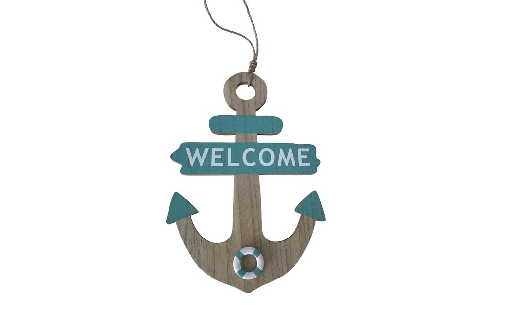 Dameco Décoration de mur Ancre Welcome 30 cm