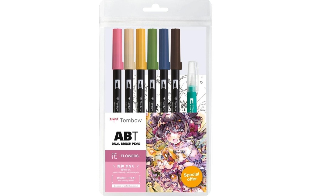 Tombow Brushpen Manga Flower 6 pièces