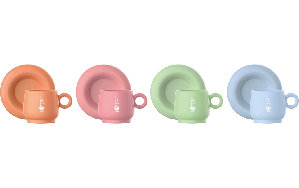 Bialetti Tasse à expresso Set vert,orange,bleu, rose 60 ml, 1 Pièce/s