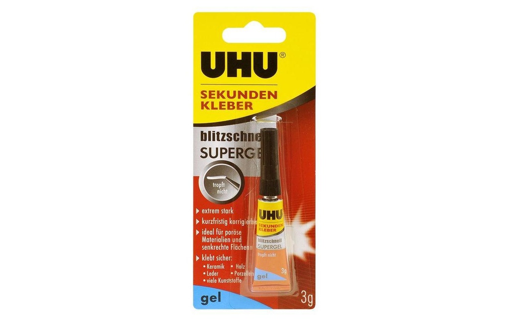 UHU Colle instantanée Gel 1 Pièce/s, Transparent