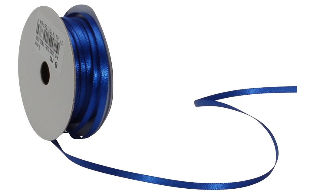 Spyk Ruban de satin 3 mm x 8 m, Bleu