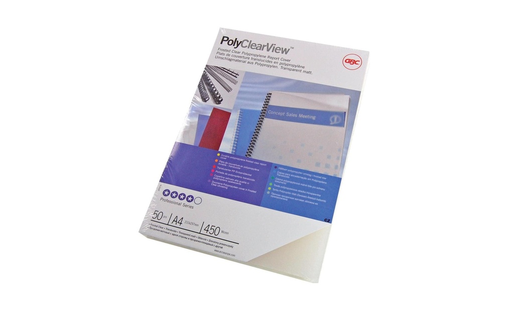 GBC Couverture de brochure Polyclearview A4, 300 µm, 100 pcs, Transp.