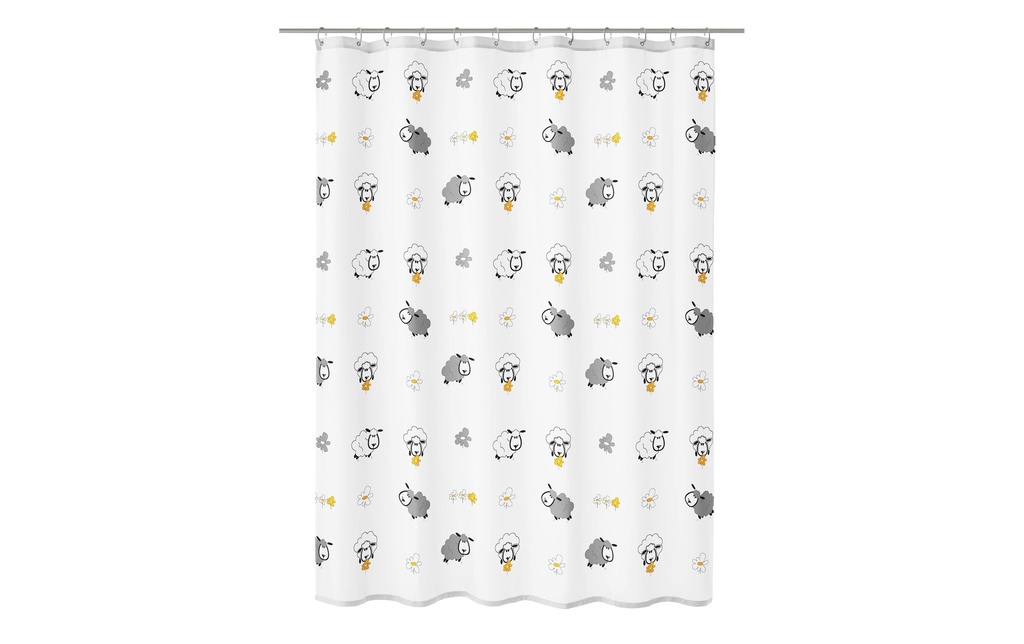 Kleine Wolke Rideau de douche Sheep 180 x 200 cm, Multicolore
