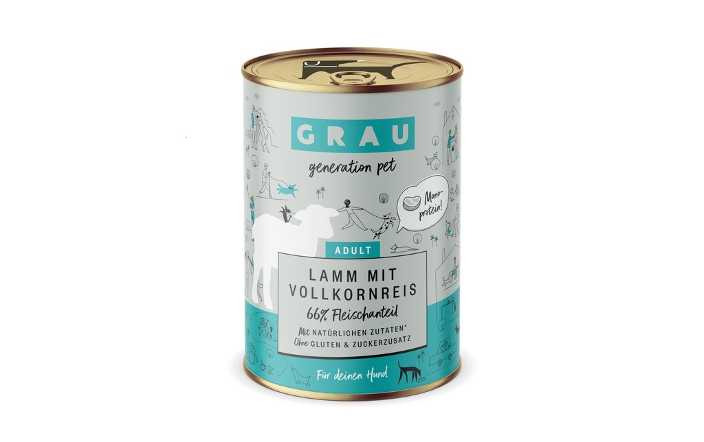Grau Alimentation humide Agneau et riz complet 400 g