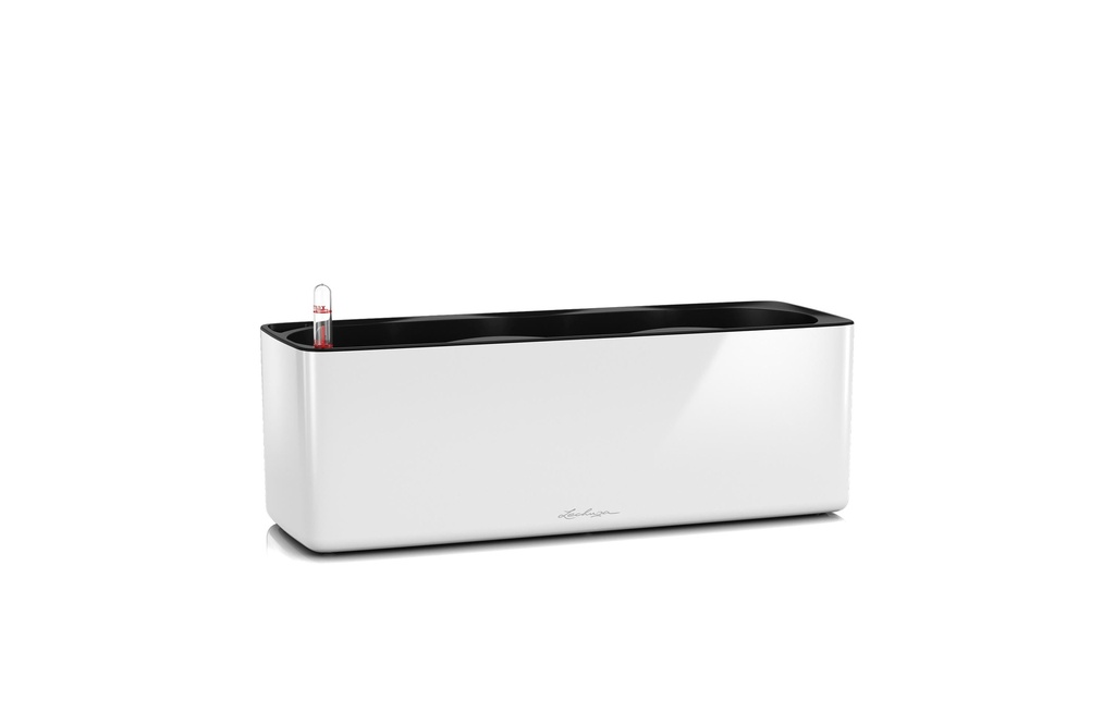 Lechuza Pot de fleur CUBE Glossy Triple Blanc brillant