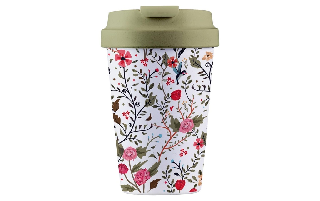 BioLoco Gobelet de plein air Easy Cup -Fleurs et oiseaux 350 ml