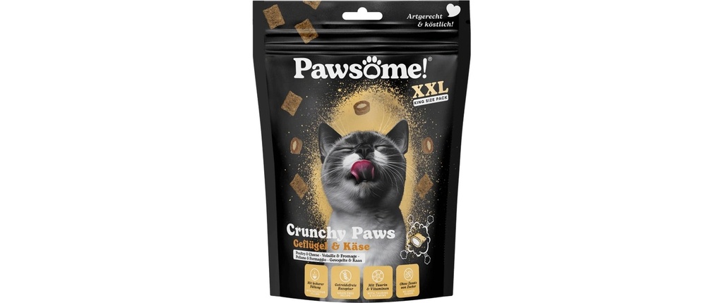 Pawsome Cat Crunchy Paws poulet + fromage 150 g