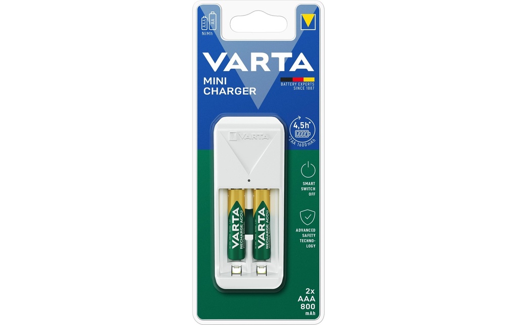 Varta Chargeur Mini Charger + 2x AAA 800 mAh