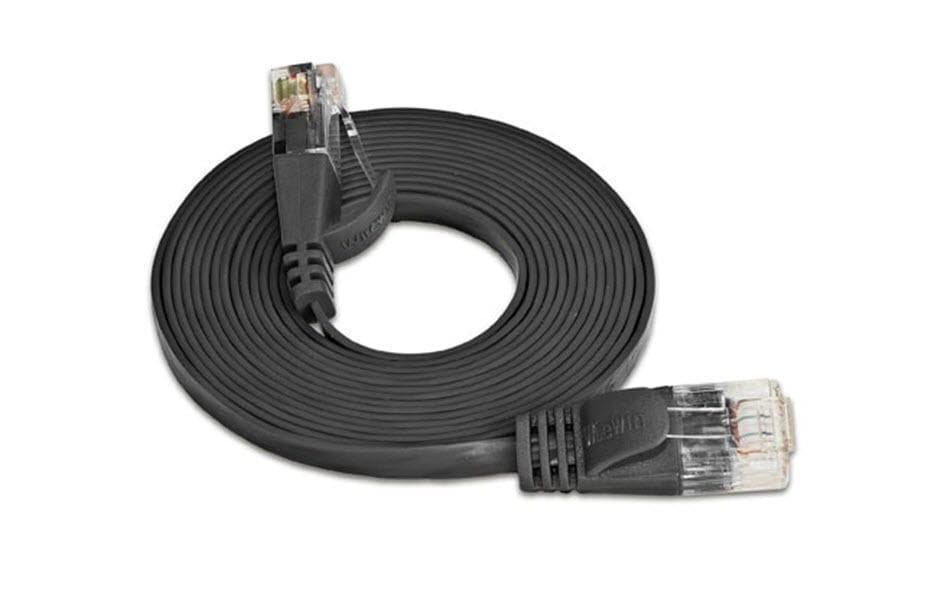 SLIM Câble patch slim RJ-45 - RJ-45, Cat 6, UTP, 0.5 m, Noir