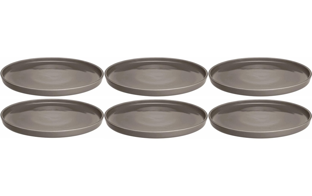 LEONARDO Assiettes pour le petit-déjeuner et à dessert Roma 6 Pièce/s,Taupe