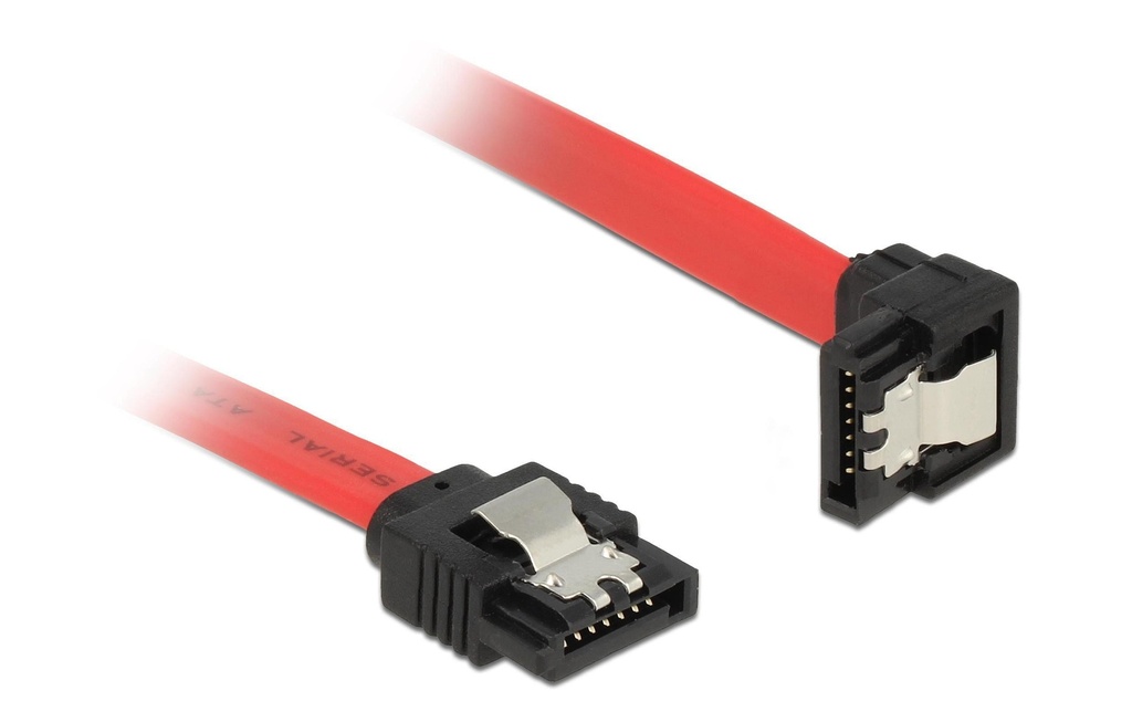 Delock Câble SATA3 6 Gb/s  rouge, coudé, clip, 50 cm