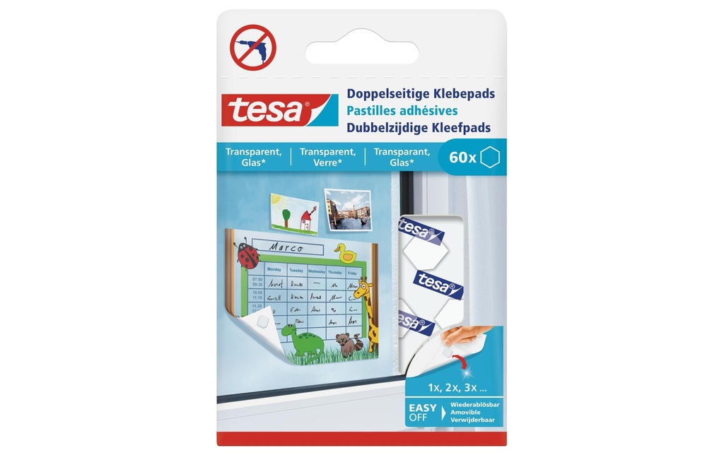 tesa Tampons adhésifs double face 60 pièces