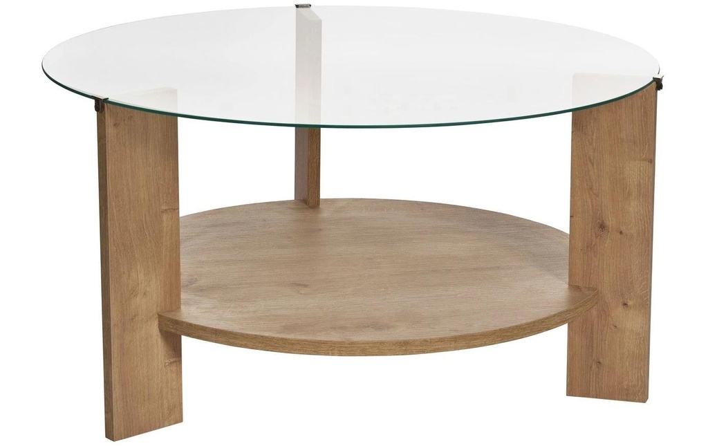 Woody Fashion Table basse Clara Sapphire Oak 75 x 40 cm, Brun/Transparent