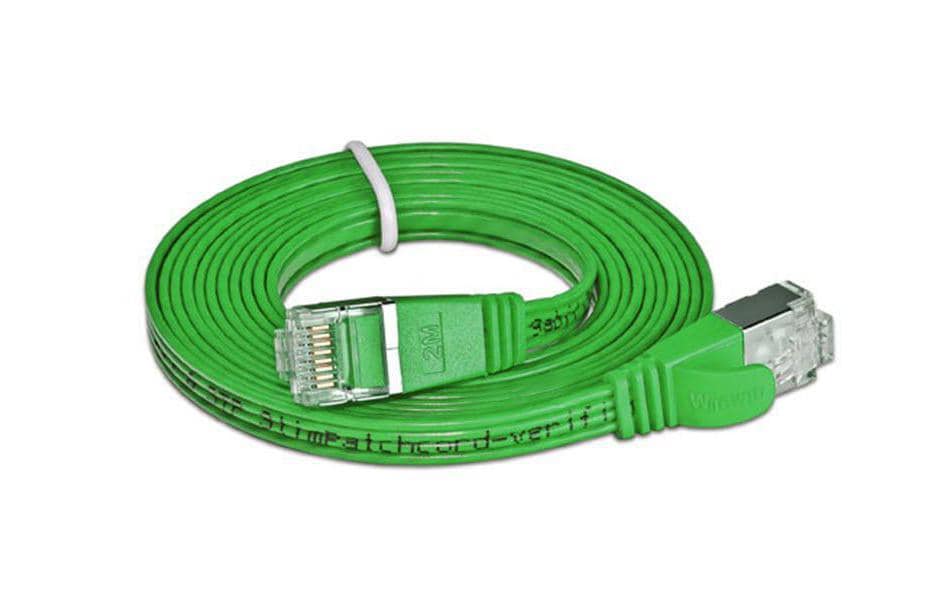 SLIM Câble patch slim RJ-45 - RJ-45, Cat 6, STP, 2 m, Vert