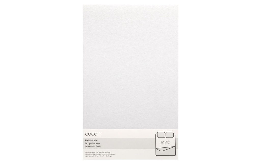 COCON Drap-housse Jersey 180-200 x 200 cm, Edelweiss