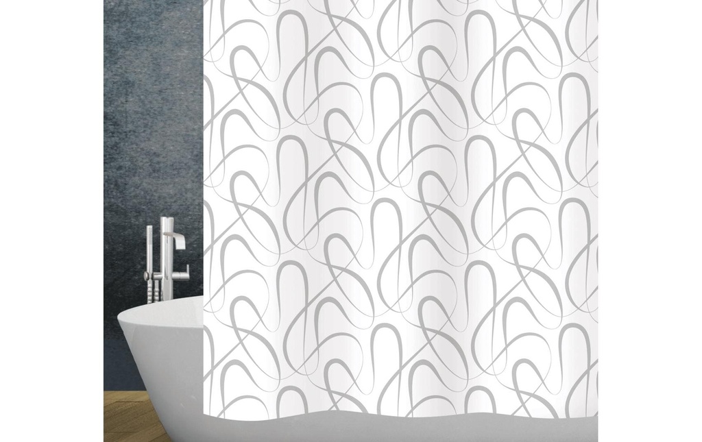 diaqua® Rideau de douche Swing 180 x 180 cm, Argenté