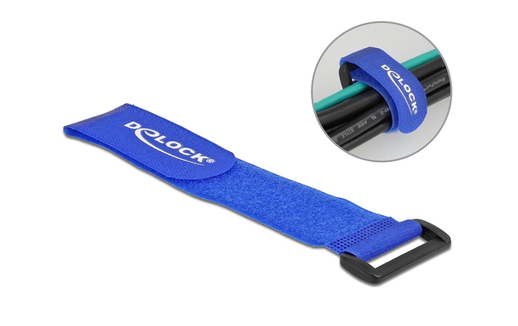 Delock Serre-câble auto-agrippant Bleu 280 mm x 38 mm 3 pièces