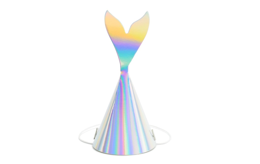 Partydeco Chapeaux de fête Sirène irisé, 18 x 8 cm, 6 pièces