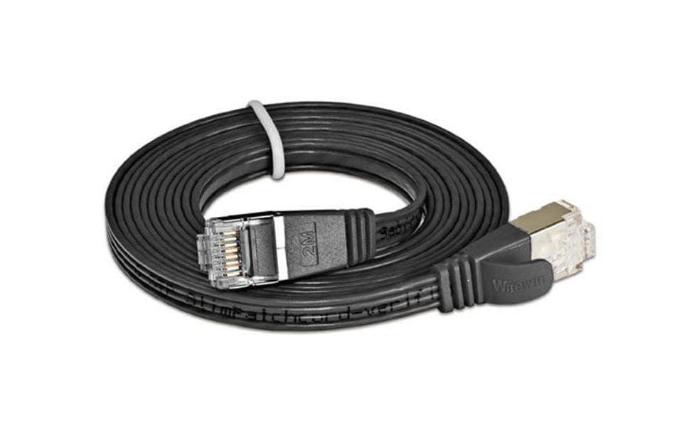 SLIM Câble patch slim RJ-45 - RJ-45, Cat 6, STP, 0.5 m, Noir
