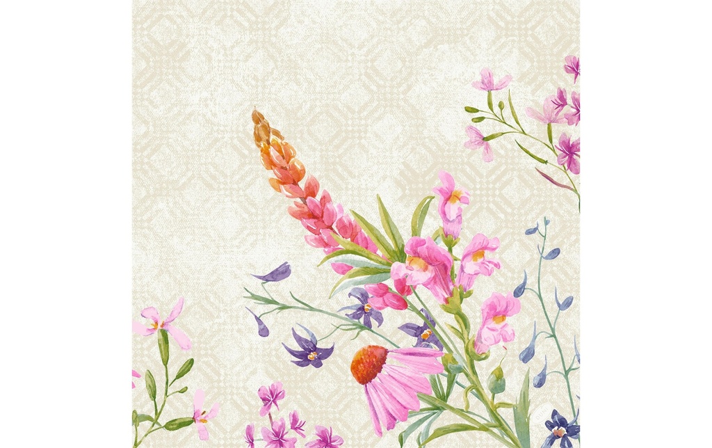 Duni Serviettes en papier Floret 40 cm x 40 cm, 50 Pièce/s
