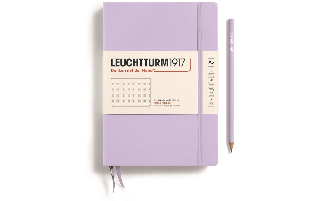 Leuchtturm Bloc-notes Medium A5, Pois, Violet