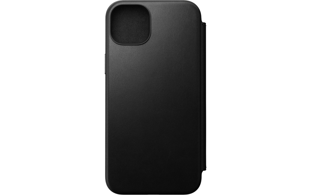 Nomad Book Cover Modern Leather Folio iPhone 15 Plus Noir