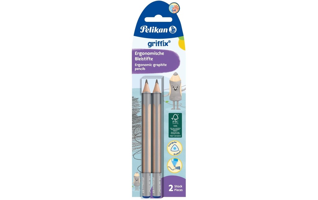 Pelikan Crayon Griffix HB, 2 pièces