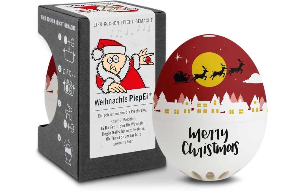 PiepEi Minuteur de cuisine Minuteur chantant Noël, Rouge / Blanc